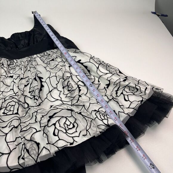 XOXO Babydoll Y2K Floral Tulle Mini Dress Sz 5 S Bow Milkmaid Pin up Whimsy - Picture 7 of 14